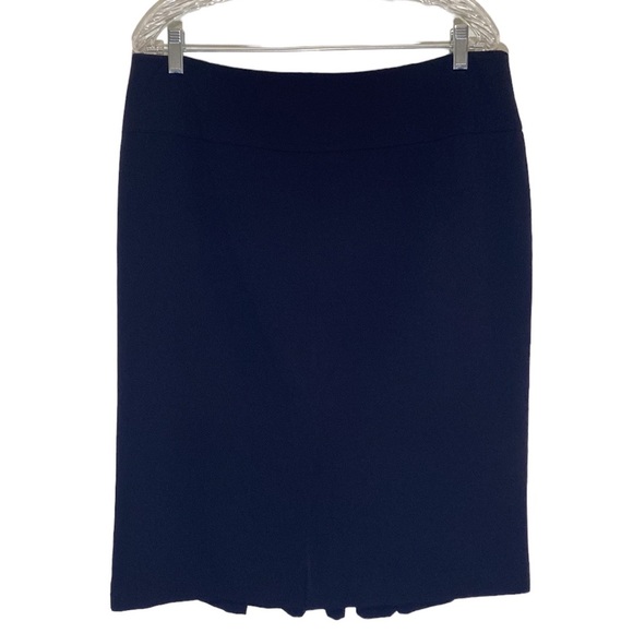 Worthington Dresses & Skirts - Worthington Stretch Navy Midi Skirt Women’s 14 Blue Slit Academia Career Casual